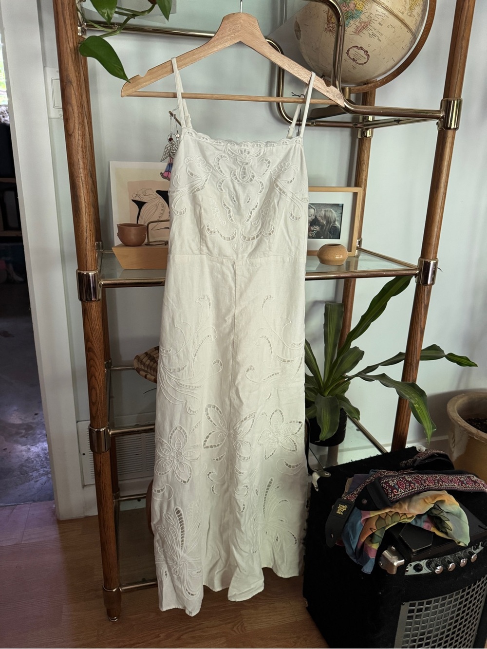 GAP White Embroidered Maxi Sundress Vintage